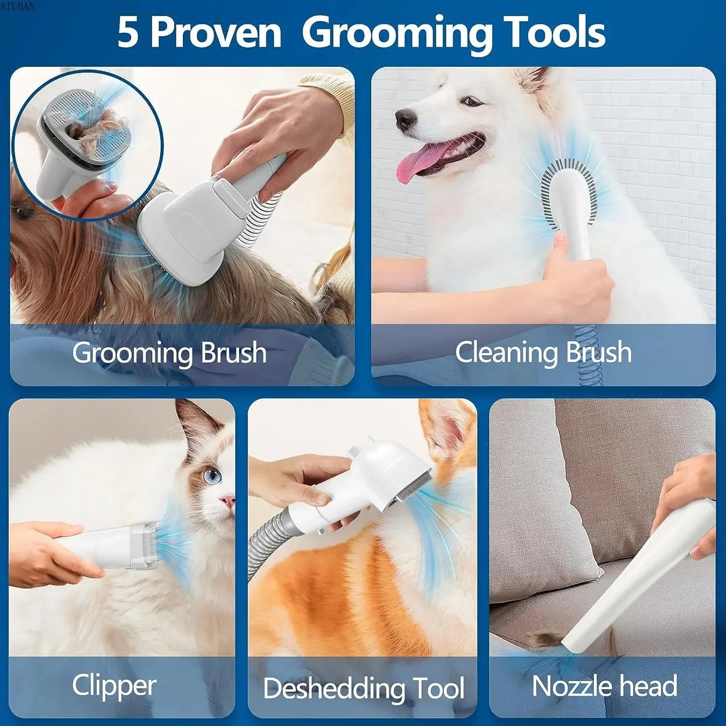Grooming Vacuum & Pet Grooming Kit